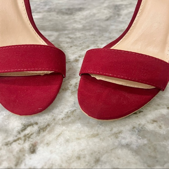 Metaphor Talula Dark Red Ankle Strap Dress Heeled Minimal Sandal Size 5.5 - Picture 3 of 9